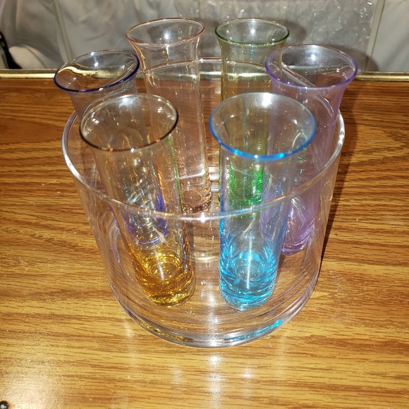 Set of 6+Shot Glasses Multicolored New - Picture 2 of 11